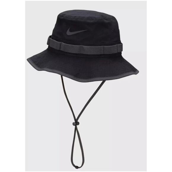 Nike NWT Apex Dri-FIT Bucket Hat Sustainable Black Unisex Medium Streetwear - Picture 1 of 7